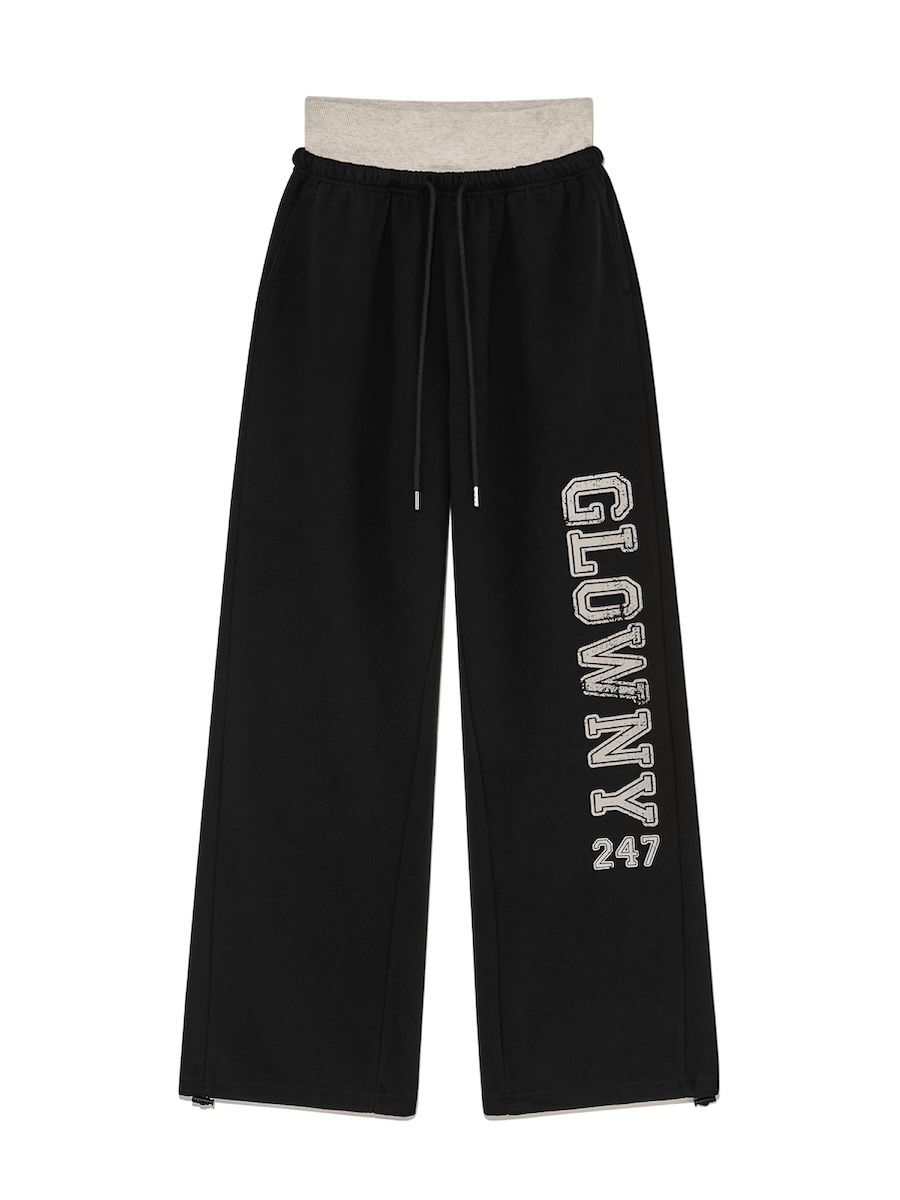 MUSINSA | GLOWNY 247 CONTRAST TRACKSUIT PANTS (BLACK)