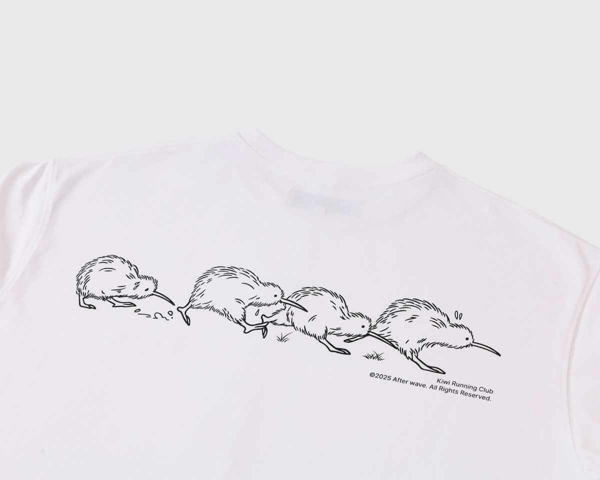 애프터웨이브(AFTERWAVE) Kiwi Running Pocket T-Shirt White
