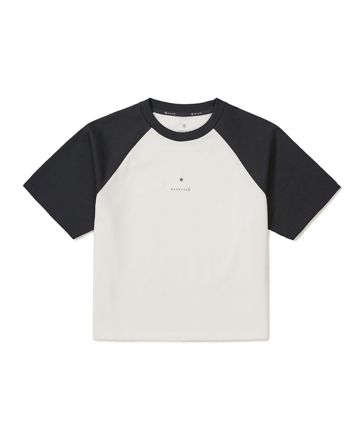 스노우피크 어패럴(SNOWPEAK APPAREL) 에어로쿨 여성 배색 크롭 반팔 티셔츠 (S25MWFTS75) Dark Navy