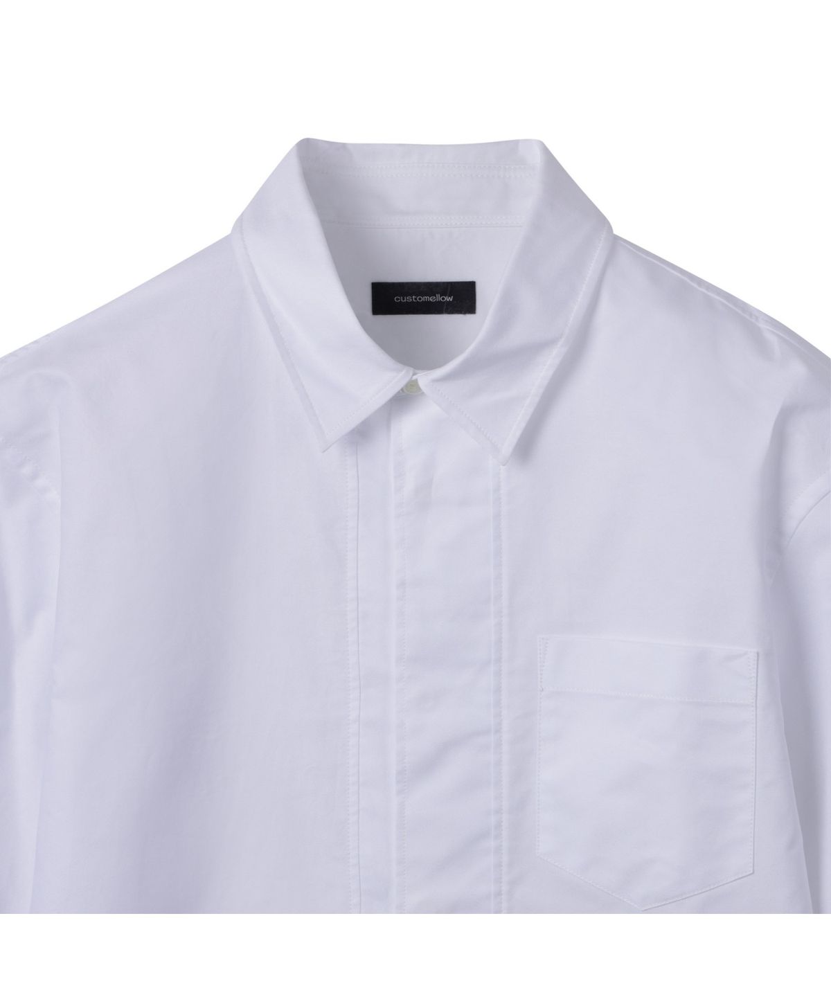 커스텀멜로우(CUSTOMELLOW) White Hidden Botton Oxford Half Shirt CWSAM25313WHX