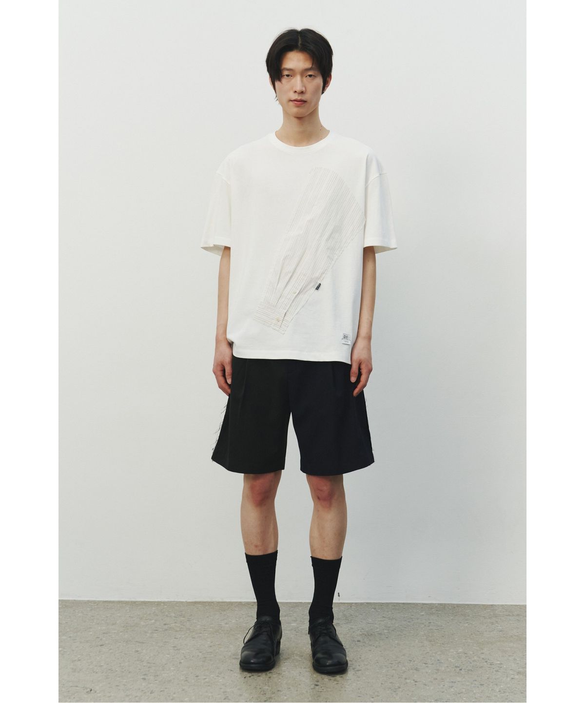 래코드(RECODE) Sleeve Patch T-shirt_RKTAM25618WHX