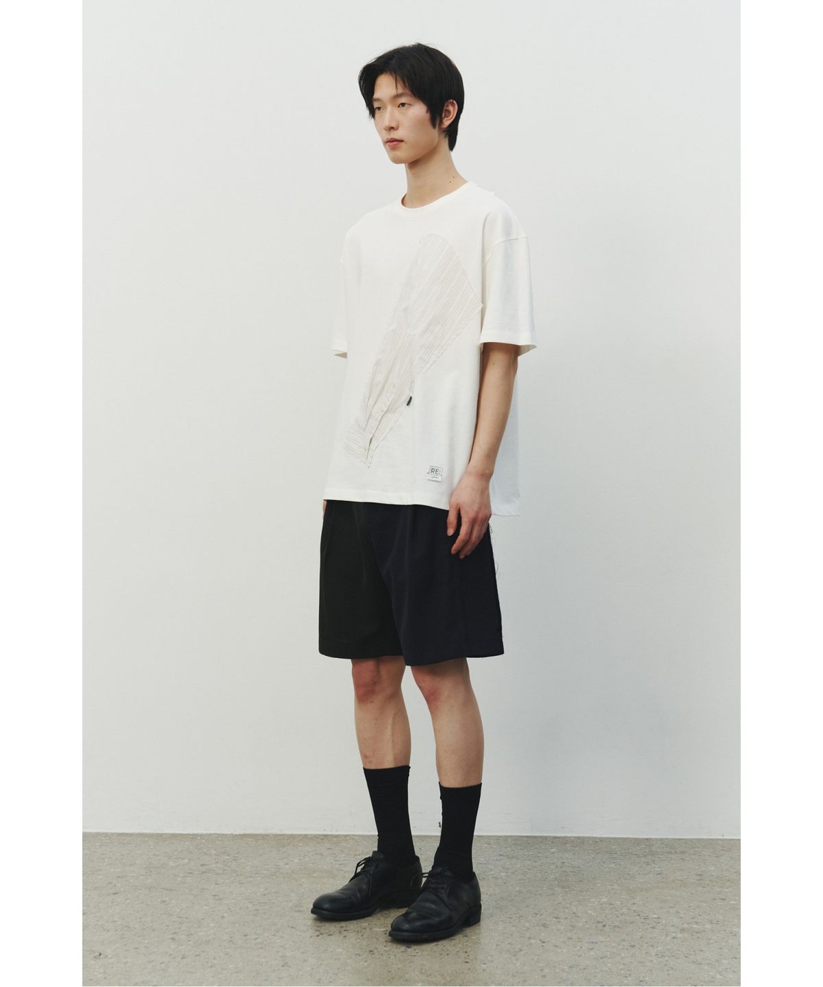 래코드(RECODE) Sleeve Patch T-shirt_RKTAM25618WHX