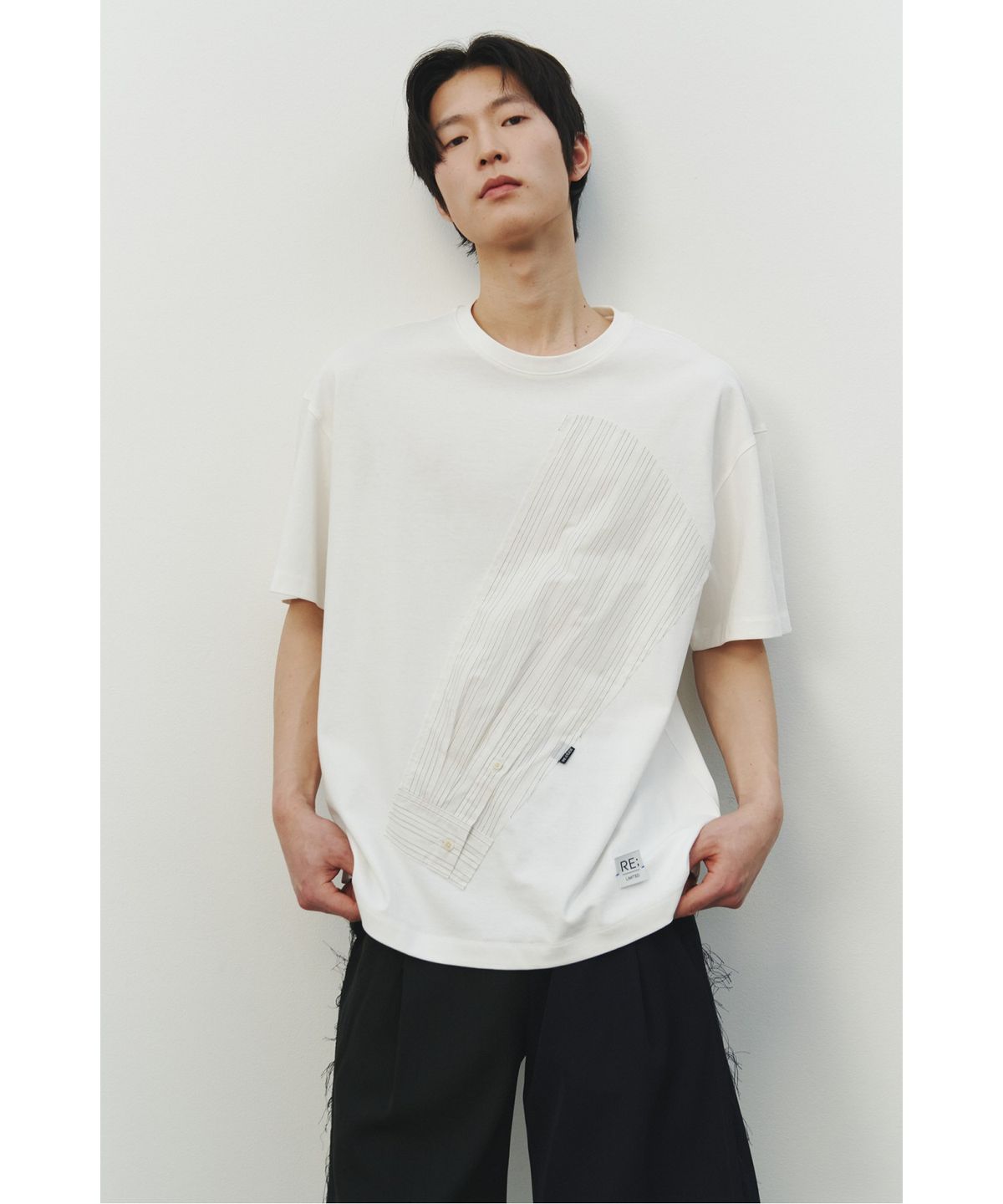 래코드(RECODE) Sleeve Patch T-shirt_RKTAM25618WHX