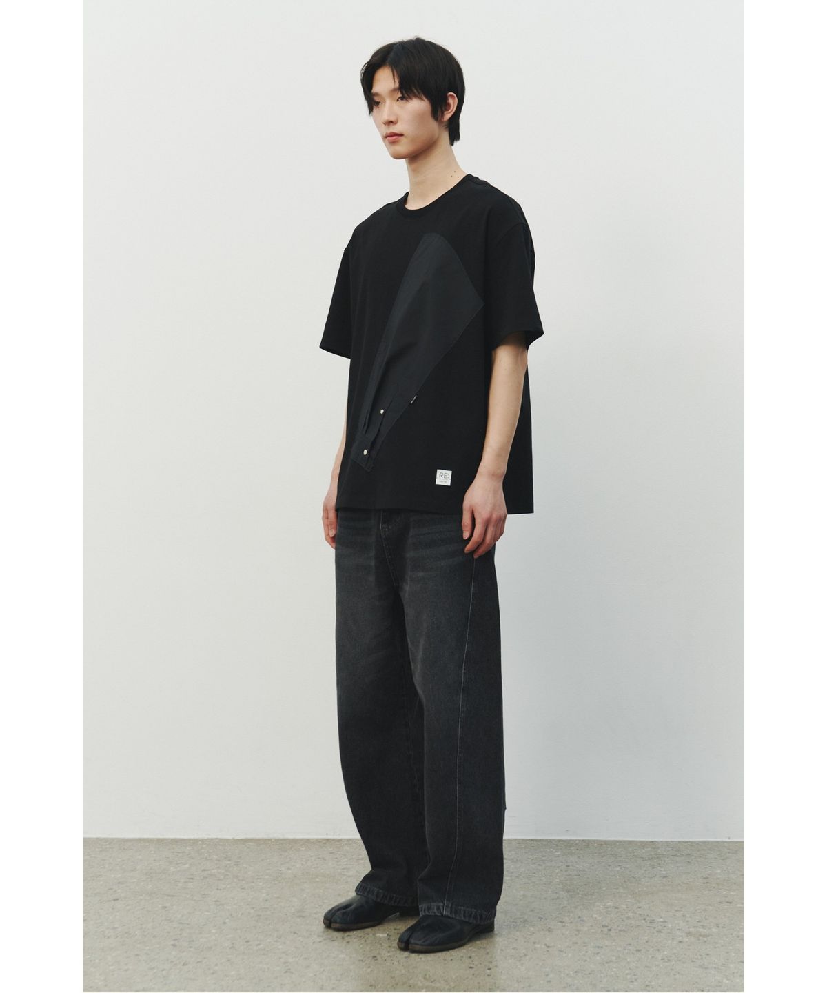 래코드(RECODE) Sleeve Patch T-shirt_RKTAM25618BKX
