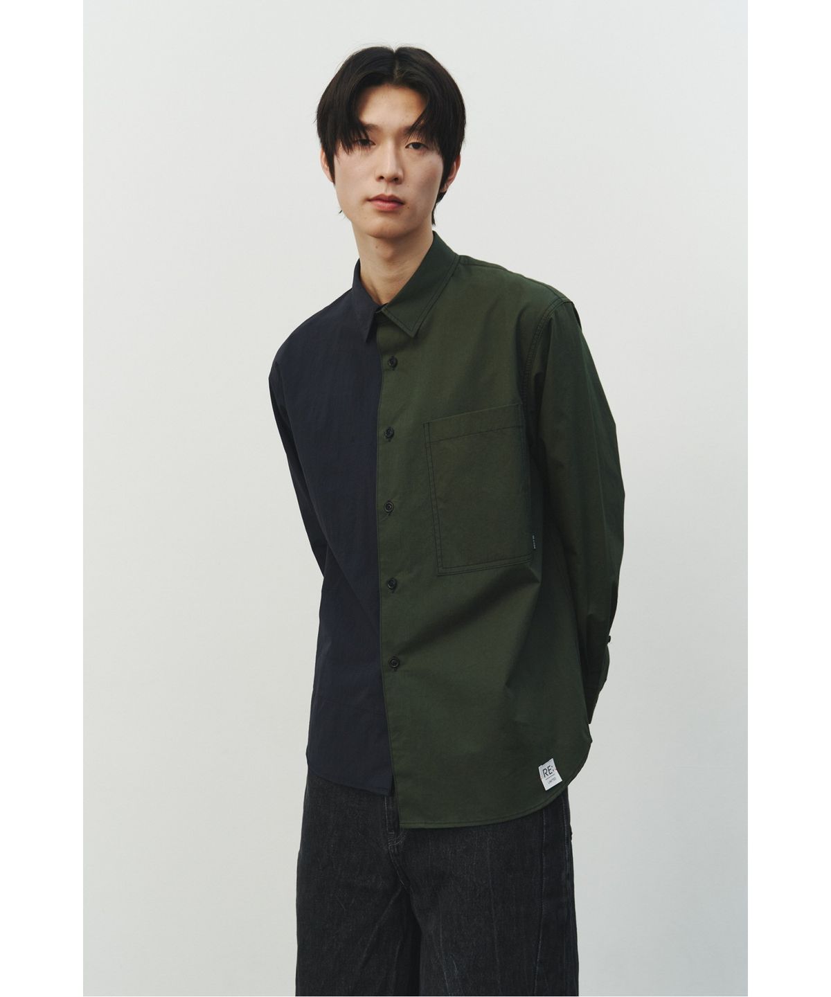 래코드(RECODE) Half Split Shirt_RKSAS25621KHX