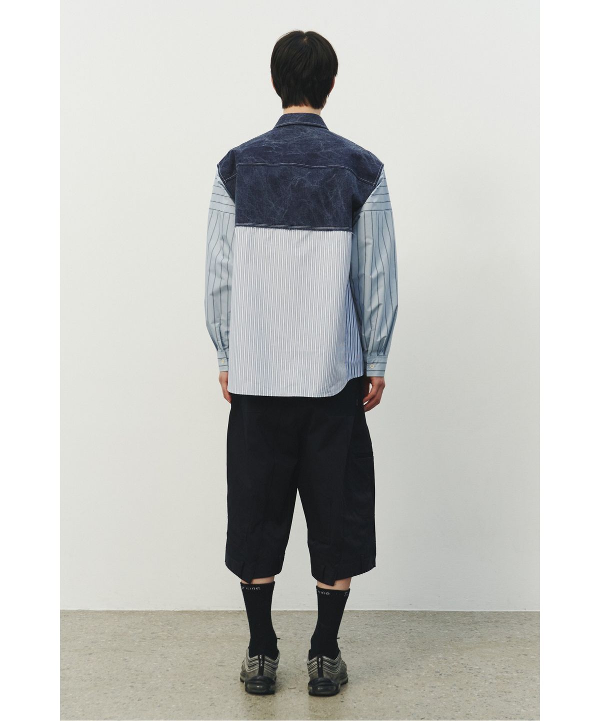 래코드(RECODE) Stripe Panel Denim Shirt_RKSAS25609BUX