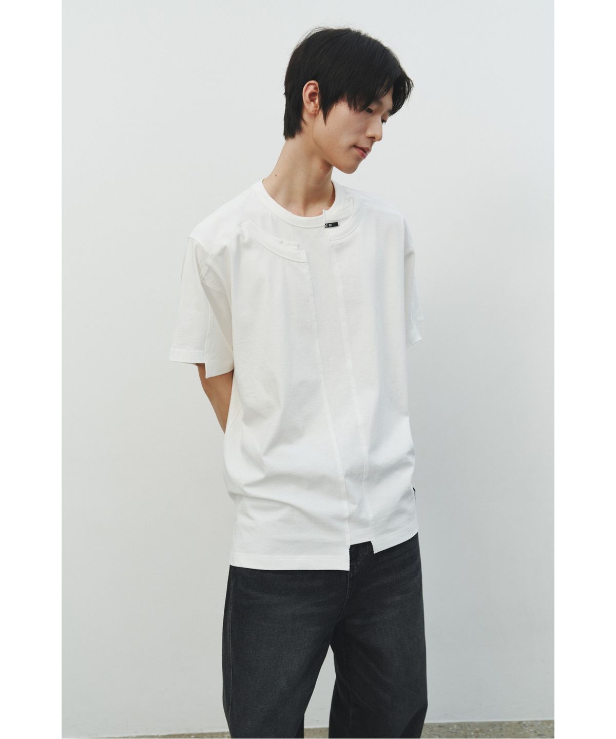 래코드(RECODE) Garment Patchwork T-shirt_RKTAM25602WHX
