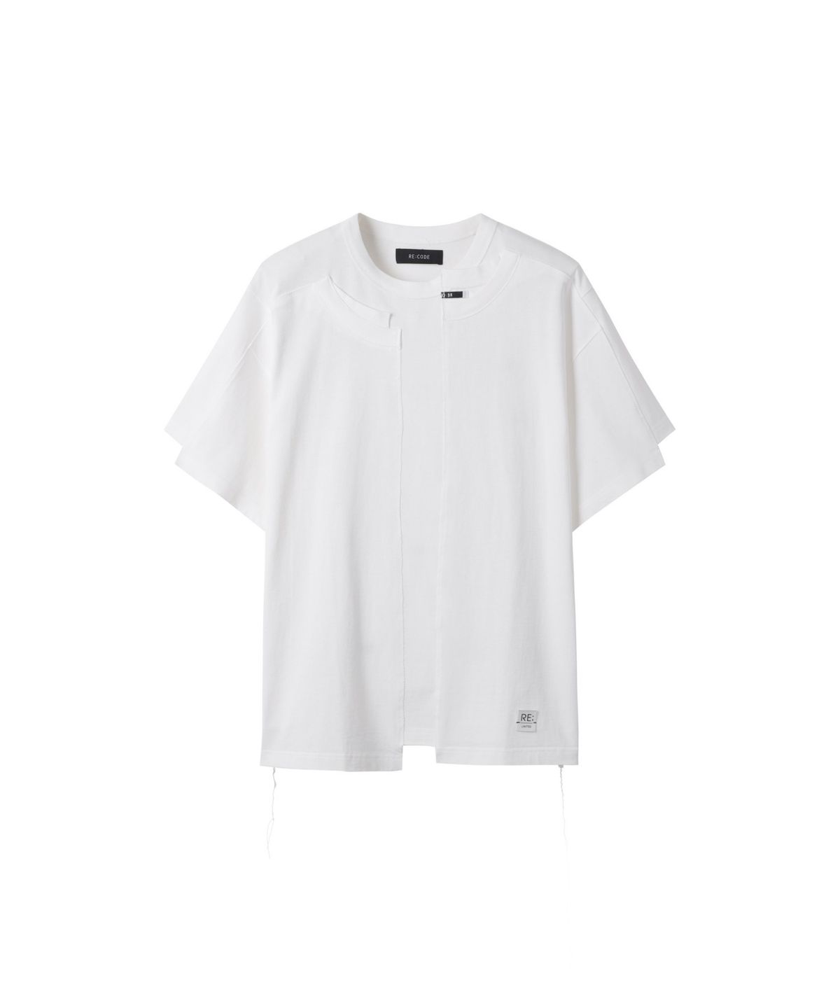 래코드(RECODE) Garment Patchwork T-shirt_RKTAM25602WHX