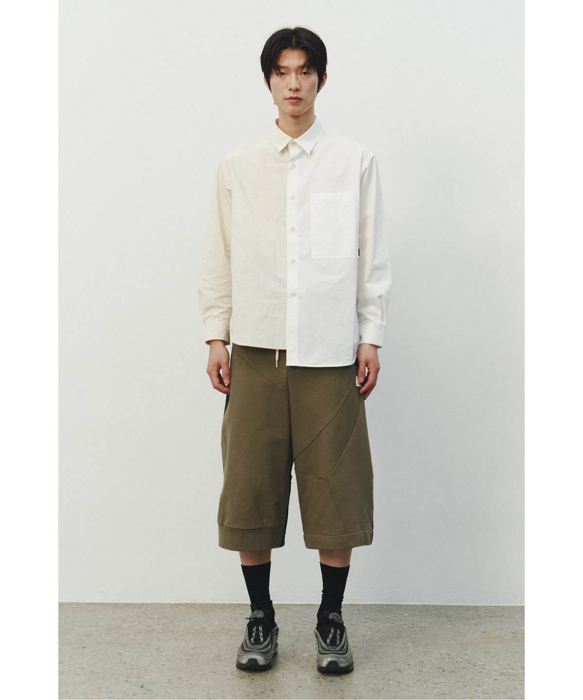 래코드(RECODE) Half Split Shirt_RKSAS25621WHX