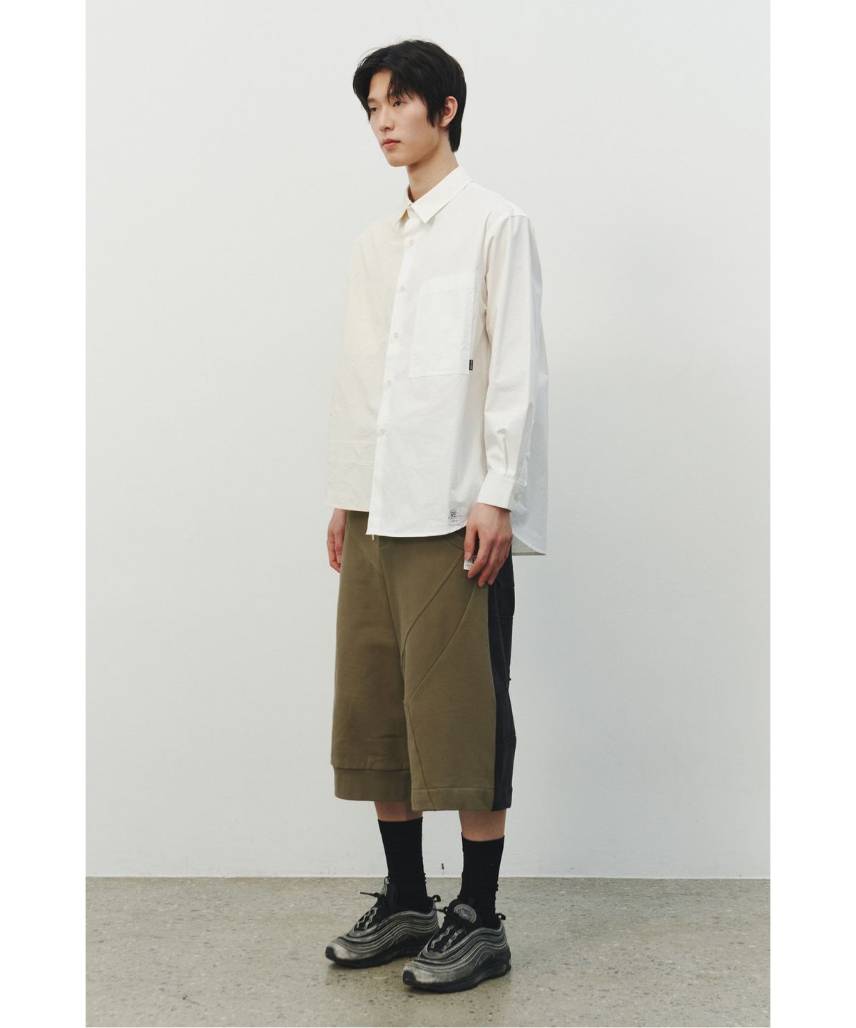 래코드(RECODE) Half Split Shirt_RKSAS25621WHX