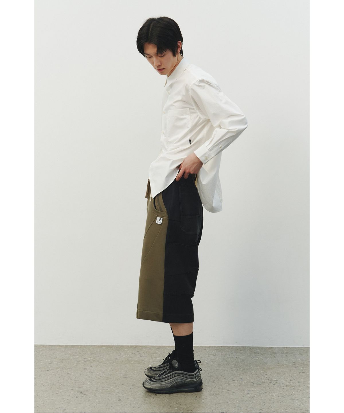 래코드(RECODE) Half Split Shirt_RKSAS25621WHX
