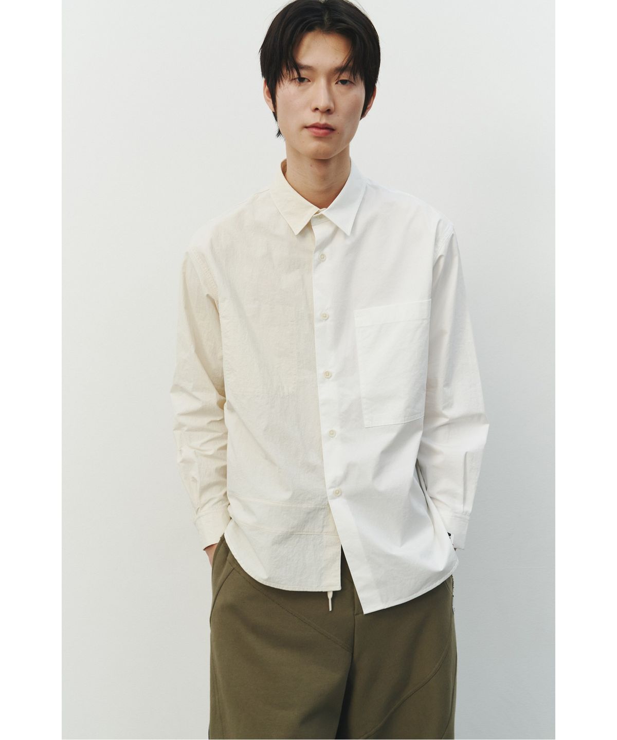 래코드(RECODE) Half Split Shirt_RKSAS25621WHX