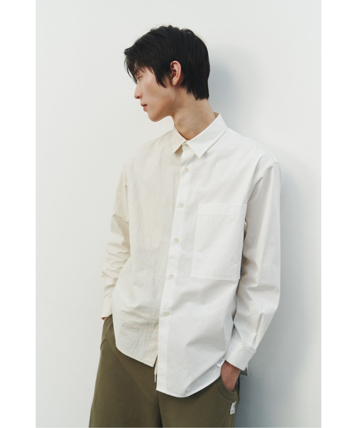 래코드(RECODE) Half Split Shirt_RKSAS25621WHX