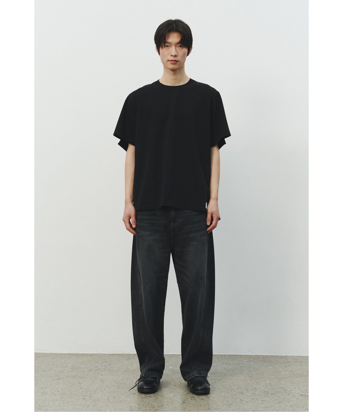 래코드(RECODE) Garment Patchwork T-shirt_RKTAM25601BKX