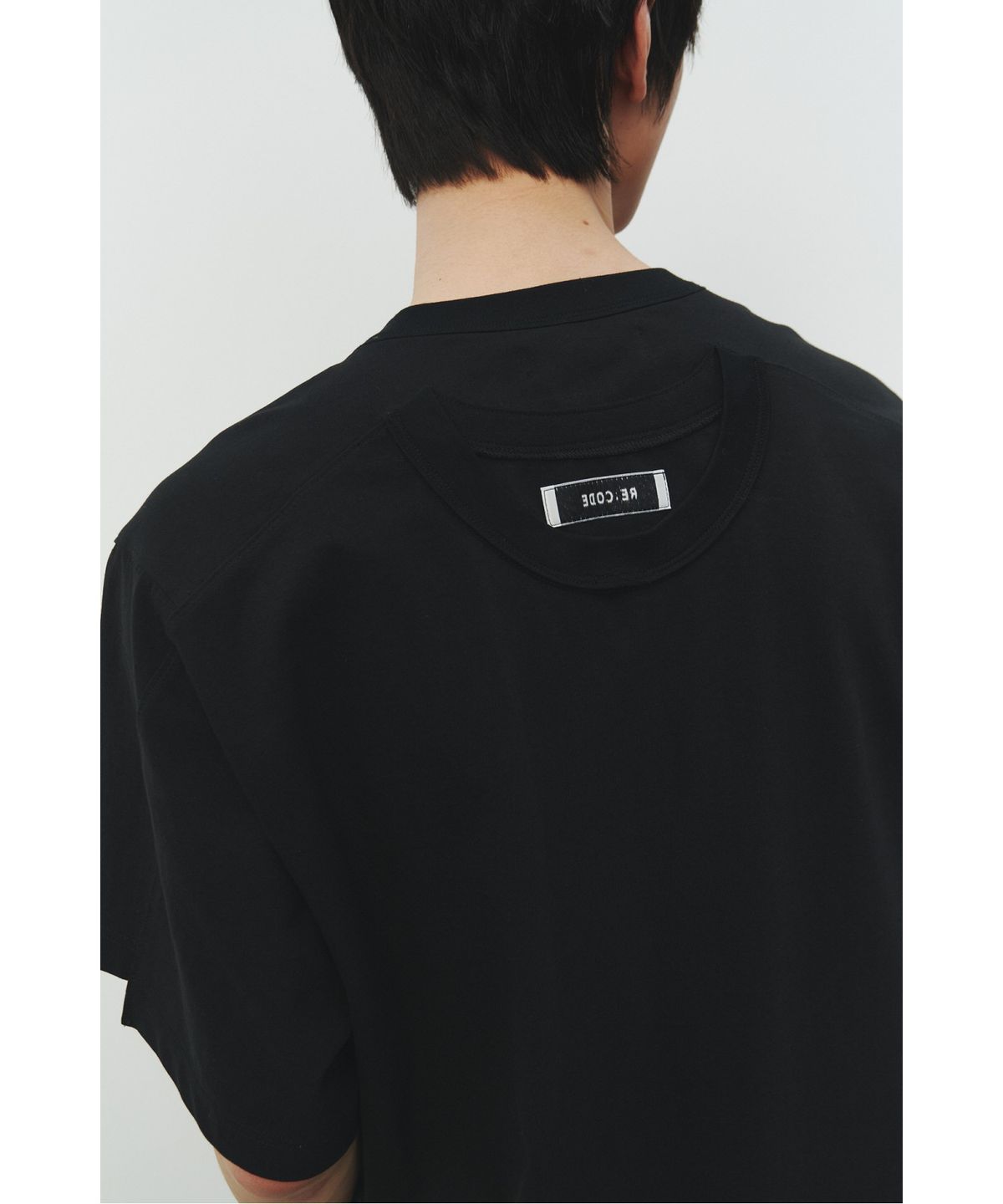 래코드(RECODE) Garment Patchwork T-shirt_RKTAM25601BKX