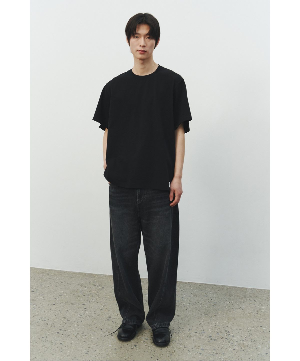 래코드(RECODE) Garment Patchwork T-shirt_RKTAM25601BKX
