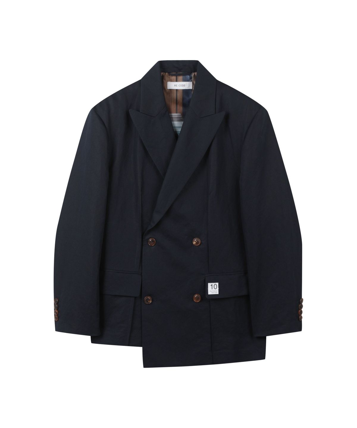 래코드(RECODE) Linging Print Oversized Linen Jacket_RKJAS24607NYX