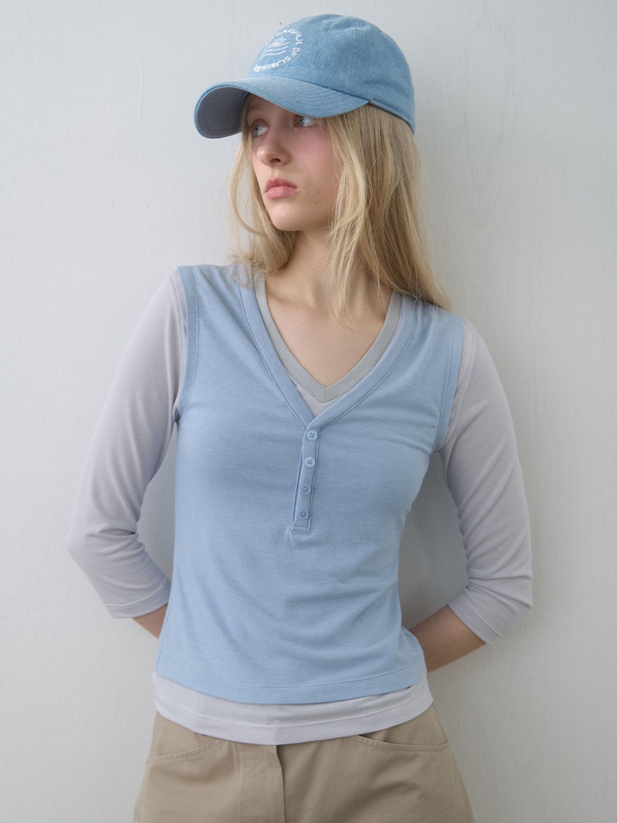 기준(KIJUN) Sunburn Cap UNISEX Sky Blue