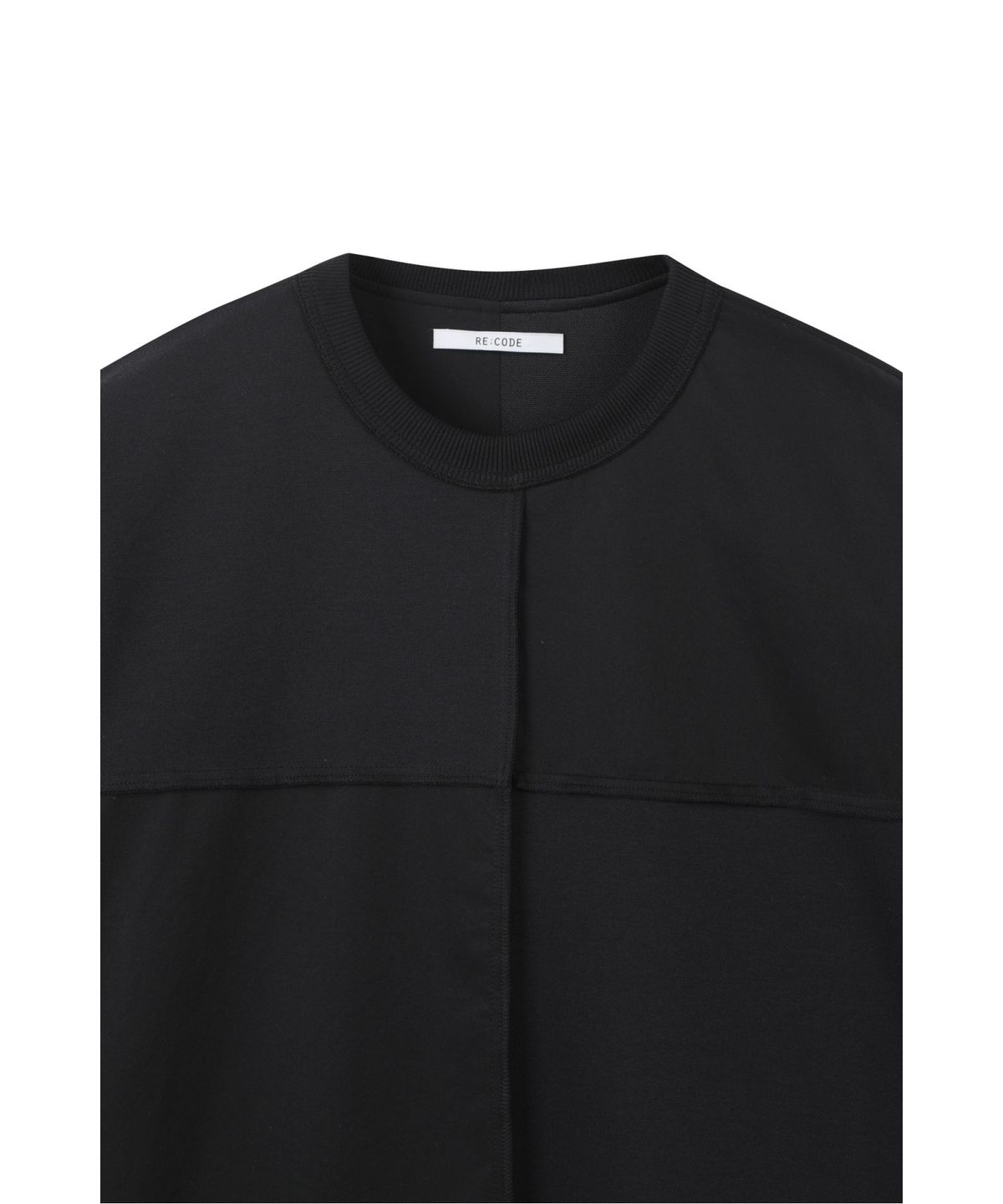 래코드(RECODE) Checkerboard Pique Mixed Top_RKTAM24619BKX