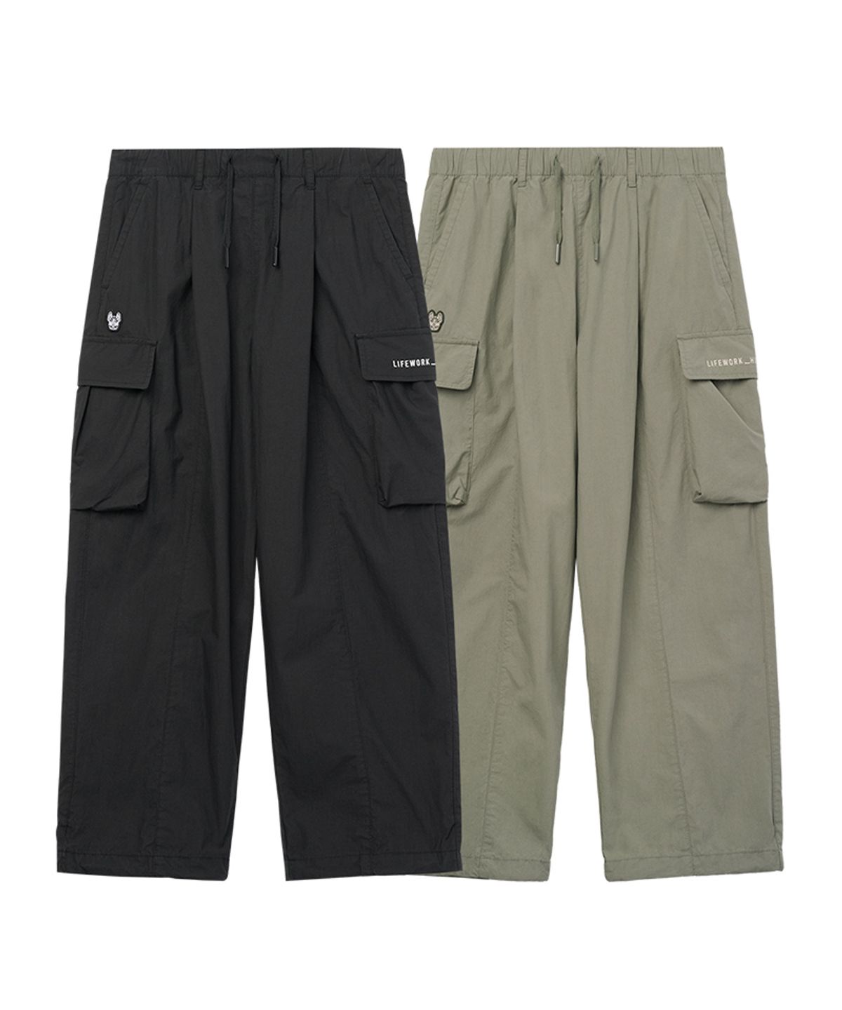 라이프워크 키즈(LIFEWORK KIDS) 키즈) 우븐 카고 와이드 팬츠