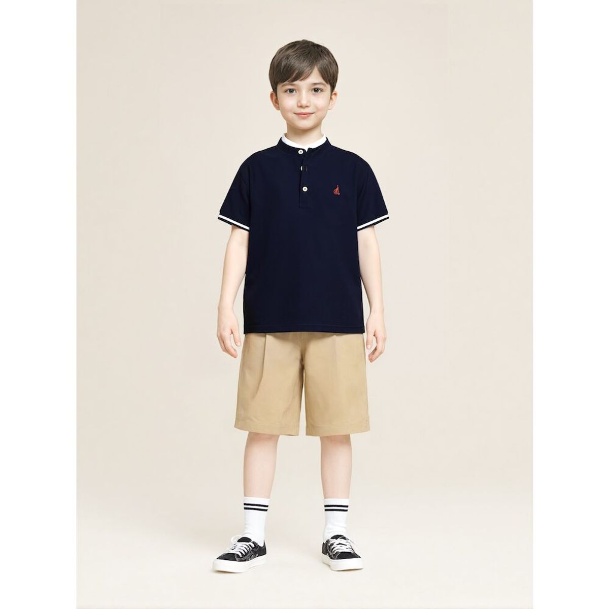 빈폴 키즈(BEANPOLE KIDS) 헨리넥 피케 반팔 티셔츠  네이비 (BI5342U09R)
