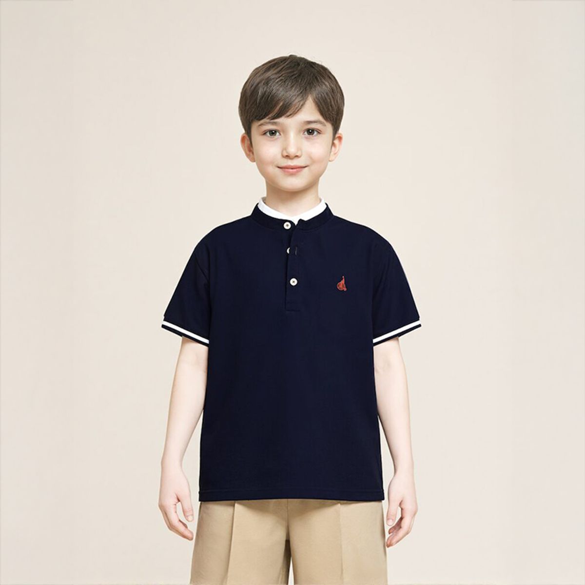 빈폴 키즈(BEANPOLE KIDS) 헨리넥 피케 반팔 티셔츠  네이비 (BI5342U09R)