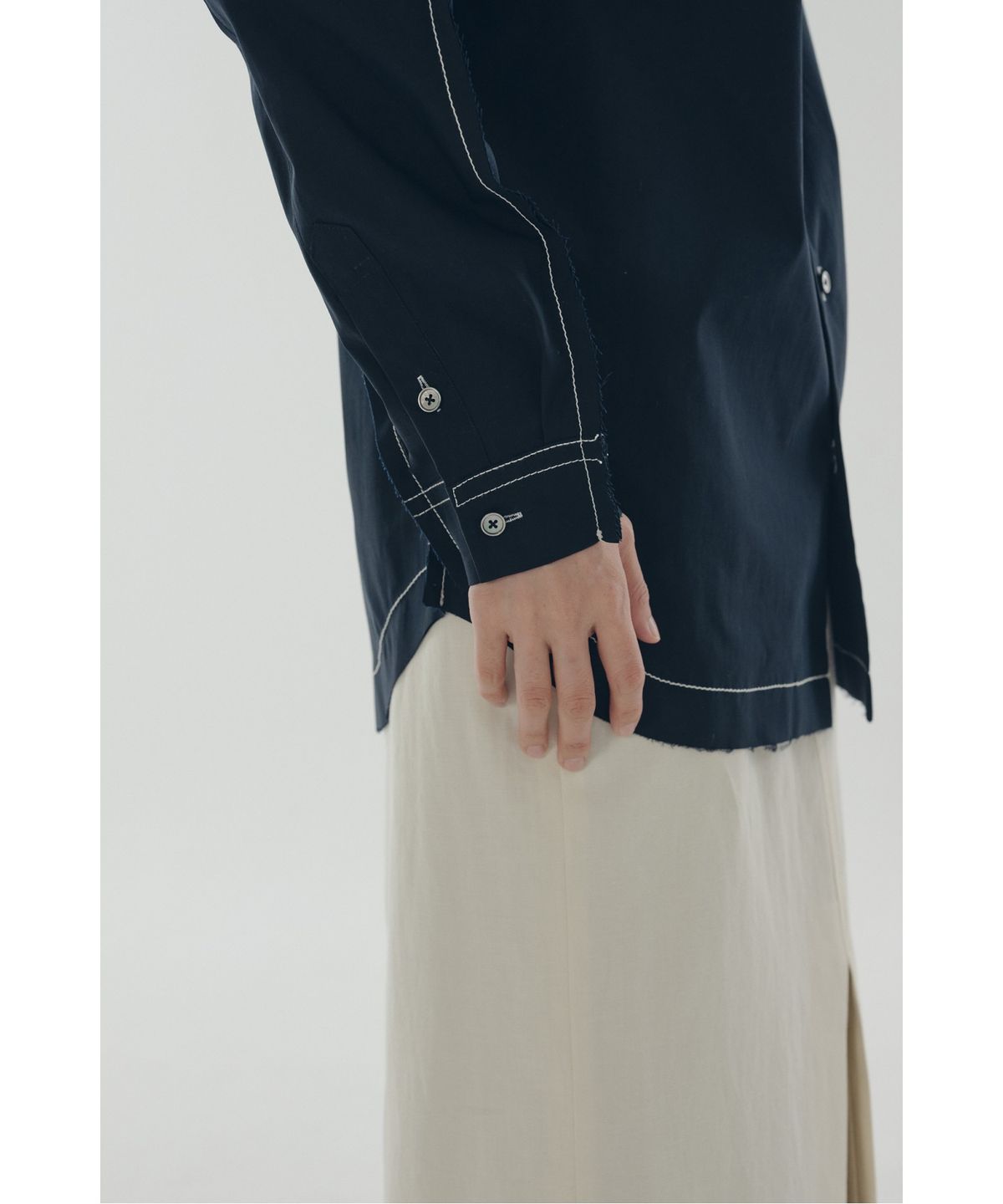 래코드(RECODE) Mixed-Media Mermaid Skirt_RQKAM25551IVX