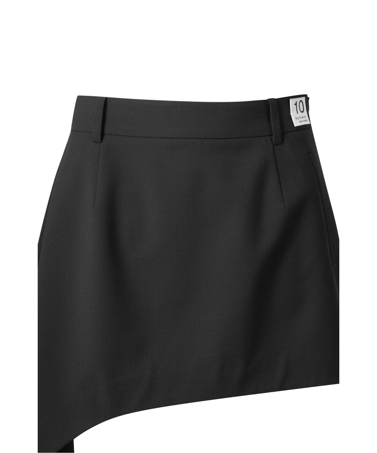 래코드(RECODE) Asymmetric Draped Skirt_RQKAM25548BKX