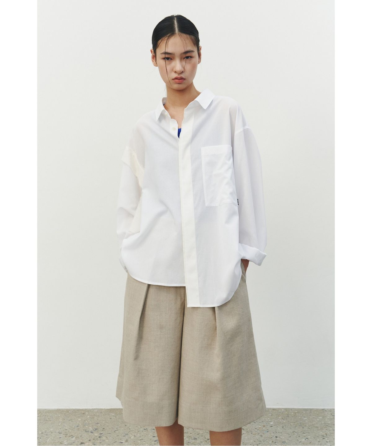 래코드(RECODE) Two Tuck Capri Pants_RQPAM25578BEX