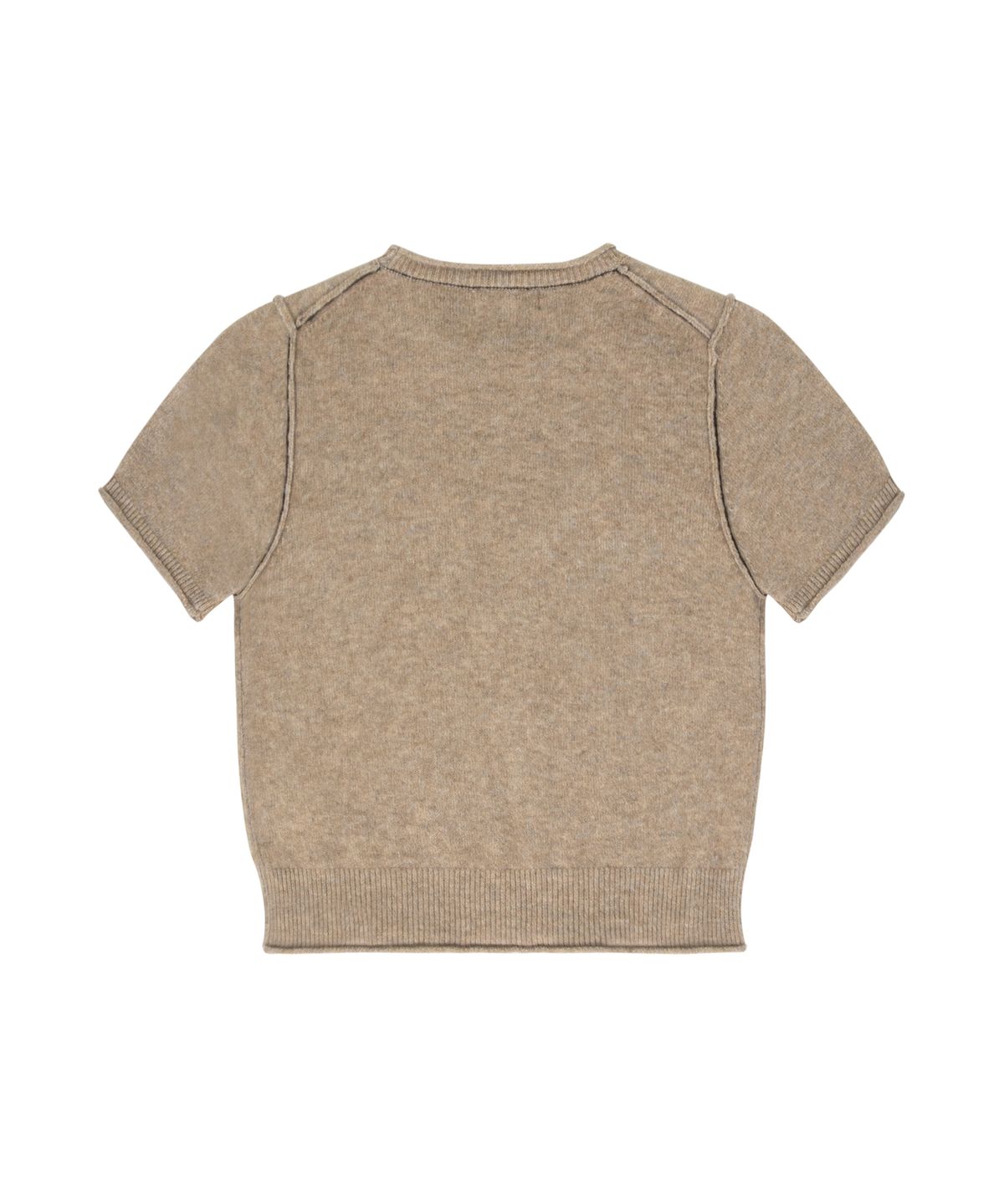 락케이크(ROCKCAKE) Stitch Line Round Knit - Beige
