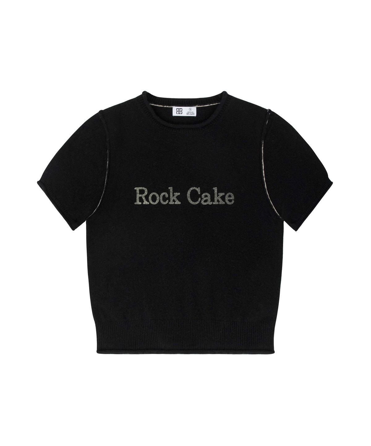 락케이크(ROCKCAKE) Stitch Line Round Knit - Black