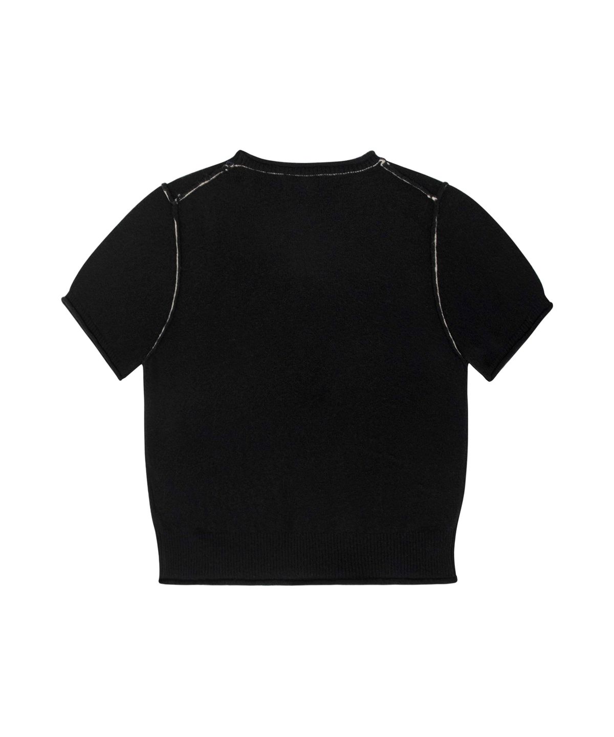 락케이크(ROCKCAKE) Stitch Line Round Knit - Black