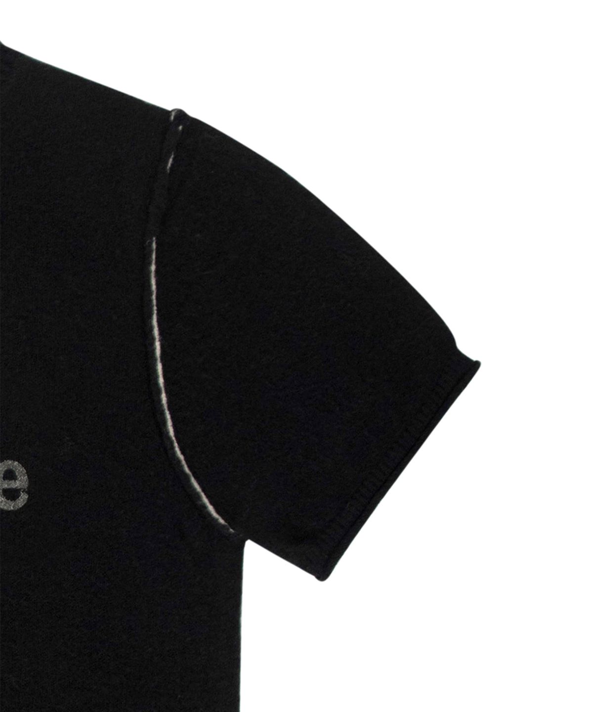 락케이크(ROCKCAKE) Stitch Line Round Knit - Black