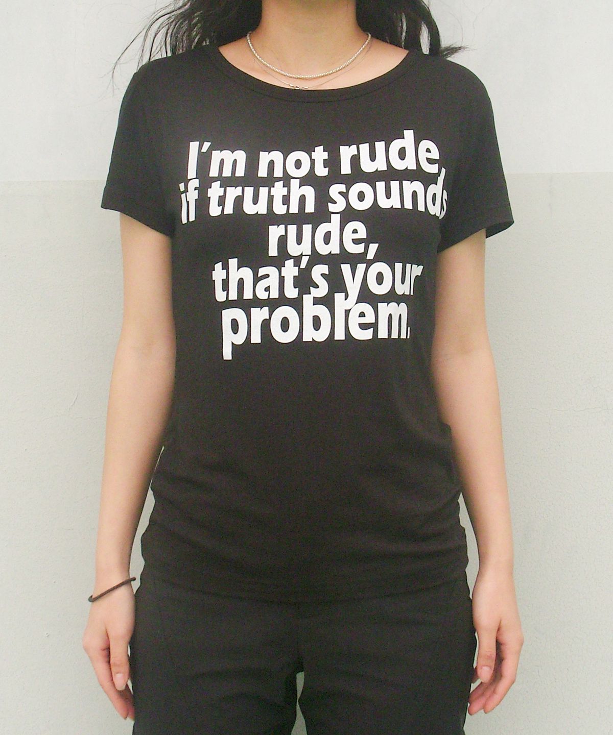 크루치(KRUCHI) RUDE Half Sleeve T-shirt (BLACK) WOMENS