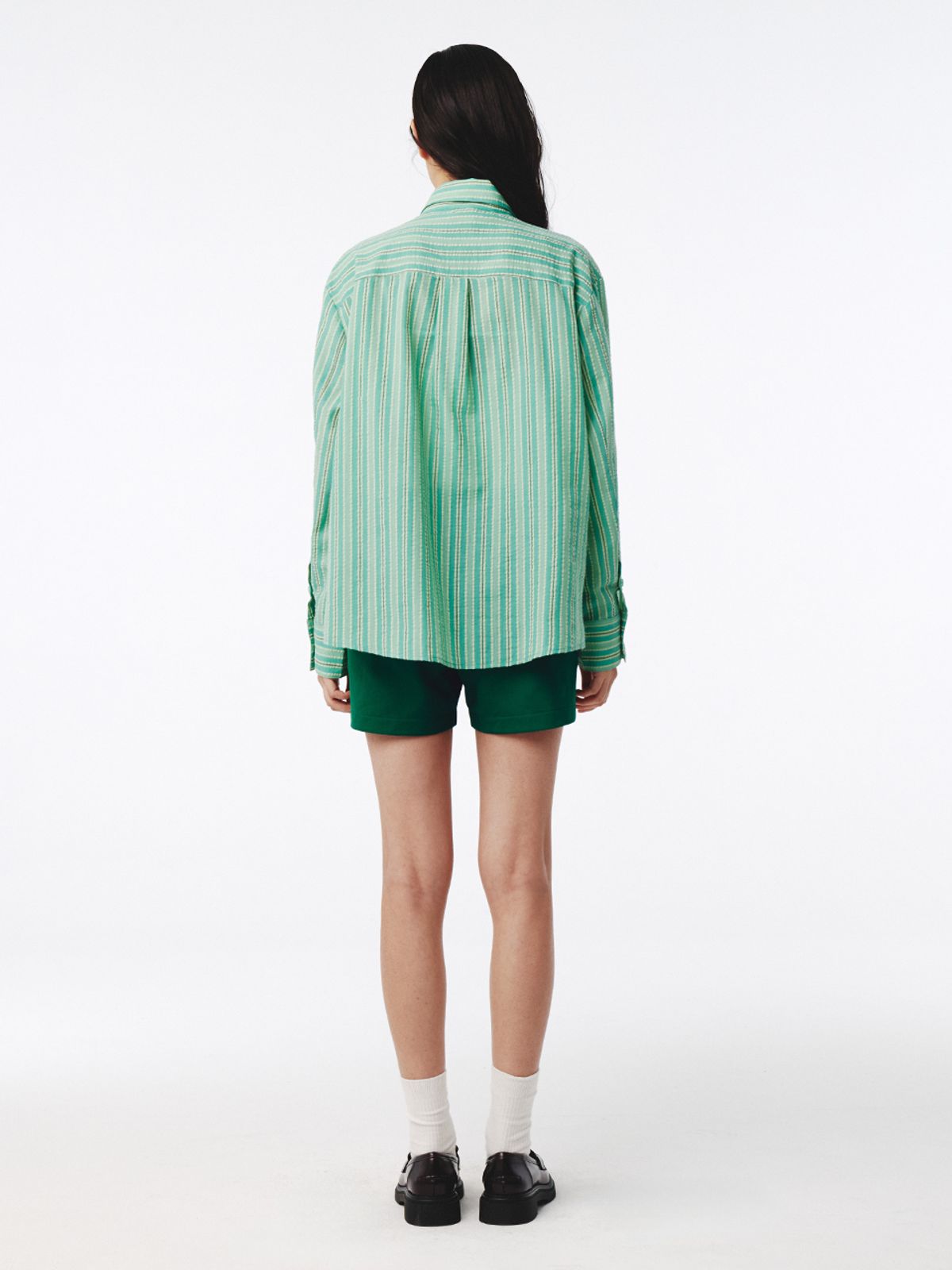 기준(KIJUN) Double Line Track Shorts Green