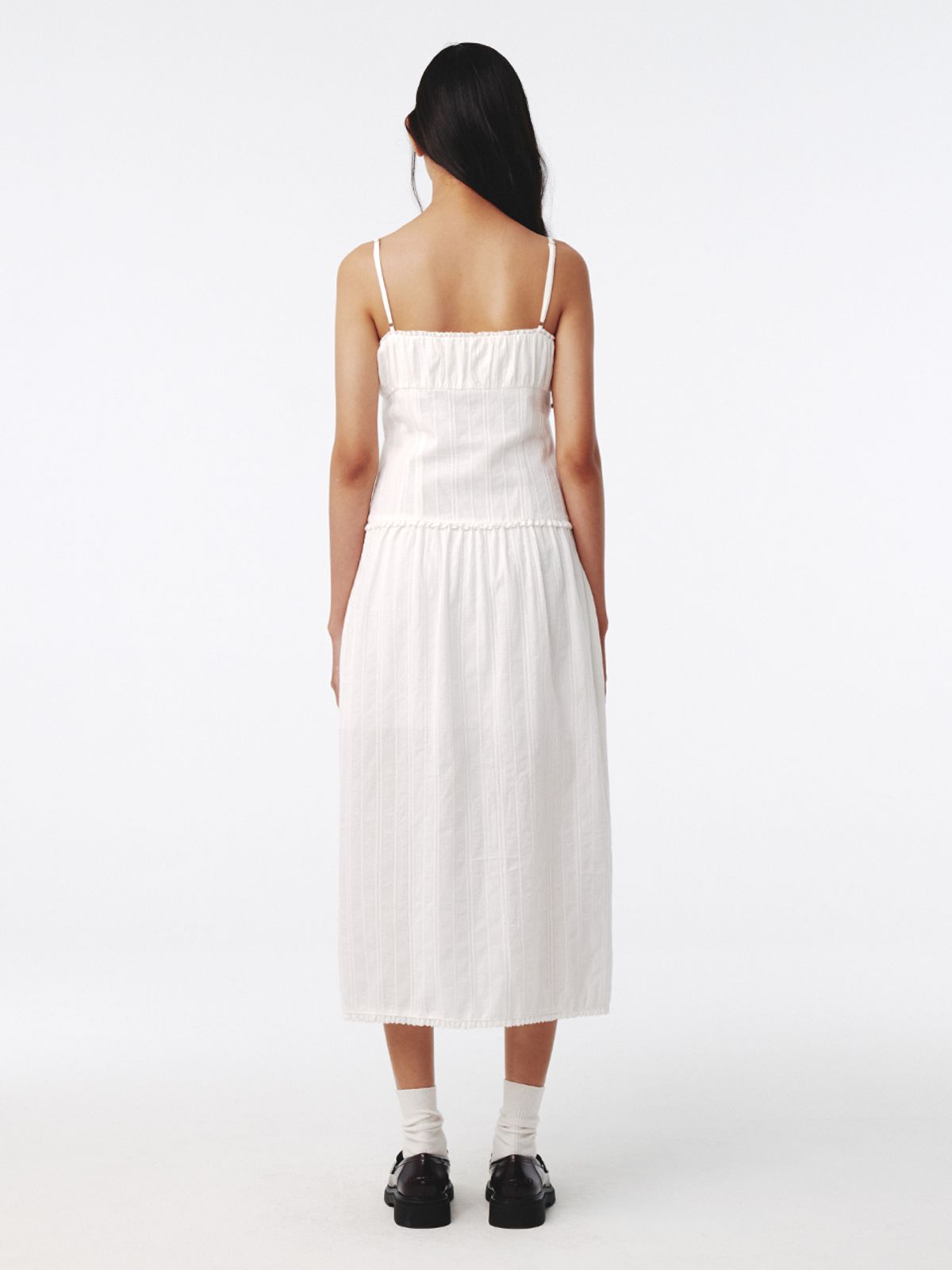 기준(KIJUN) Button Up Lace Dress Off-White