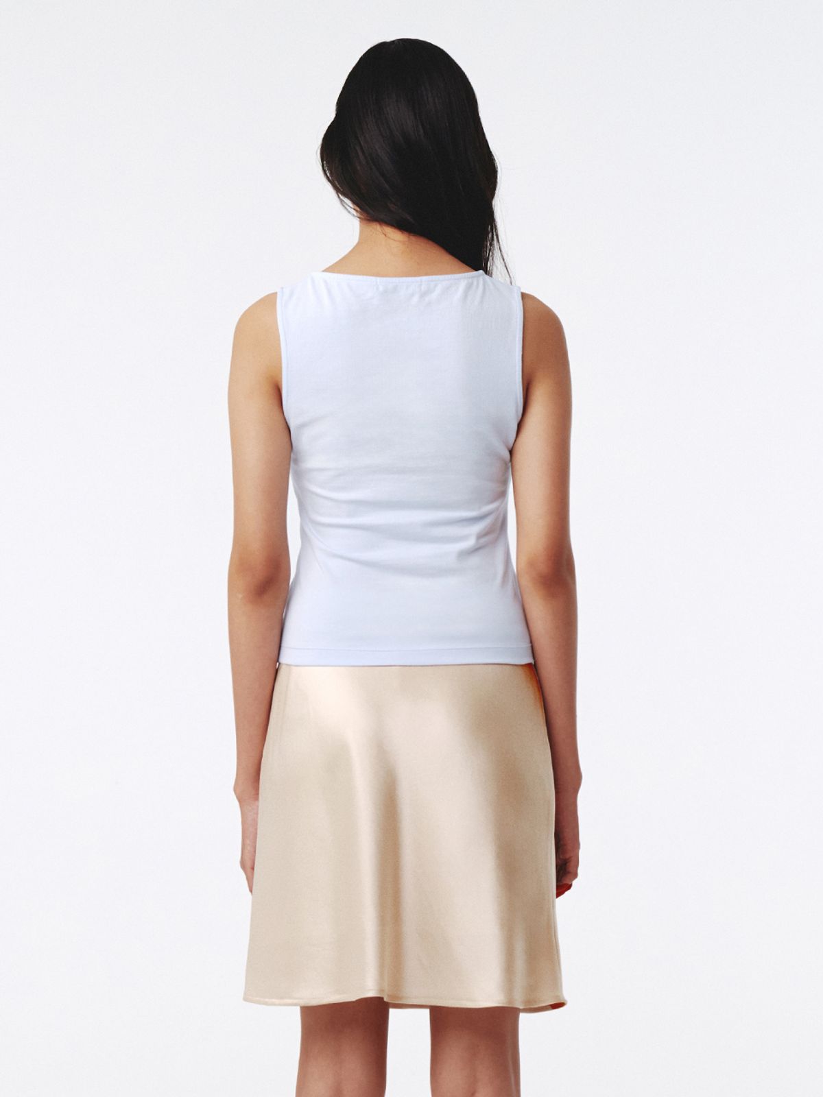기준(KIJUN) Basic Boat Neck Tank Top Sky Blue