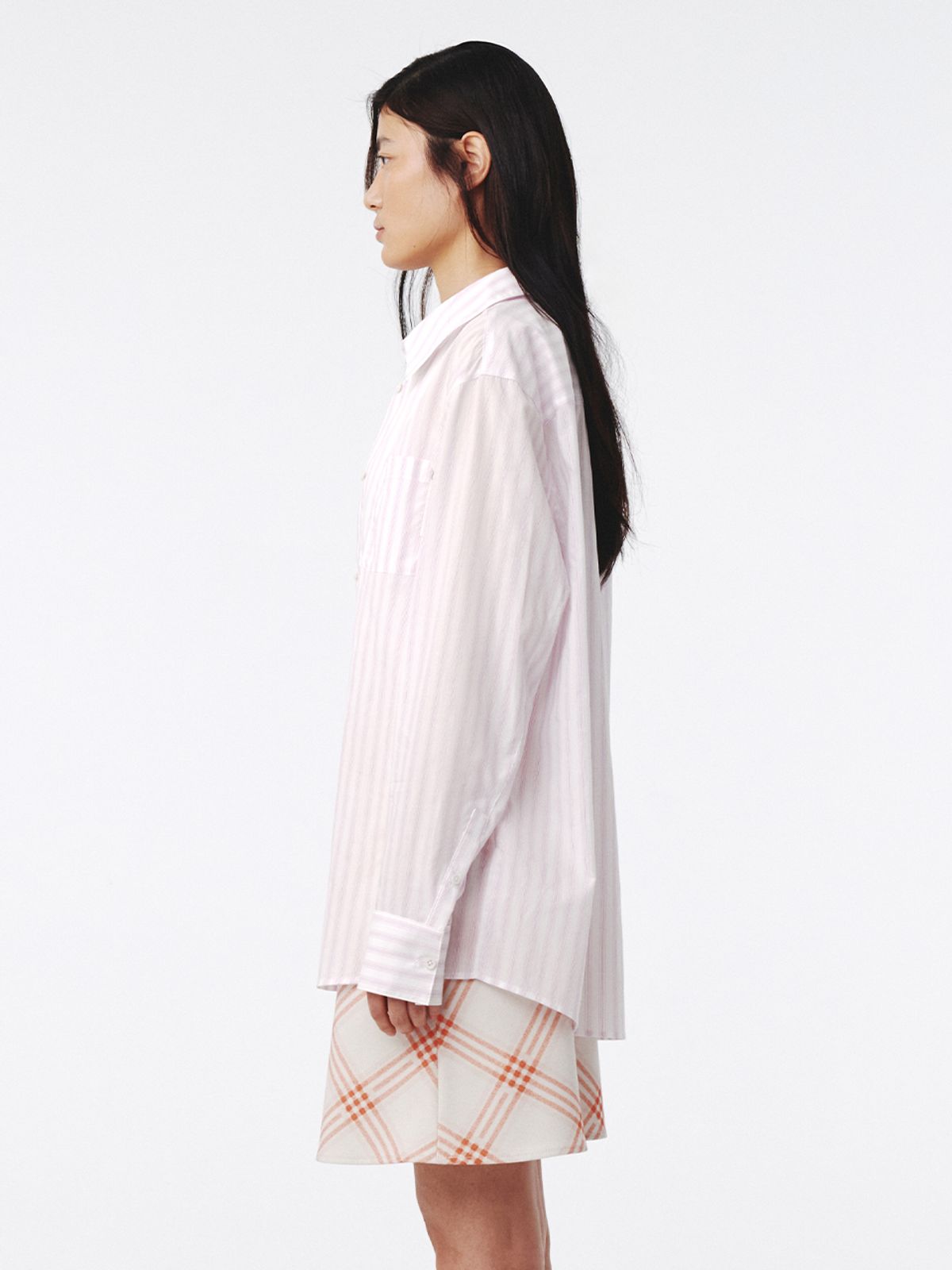 기준(KIJUN) Natural Stripe Shirt Purple
