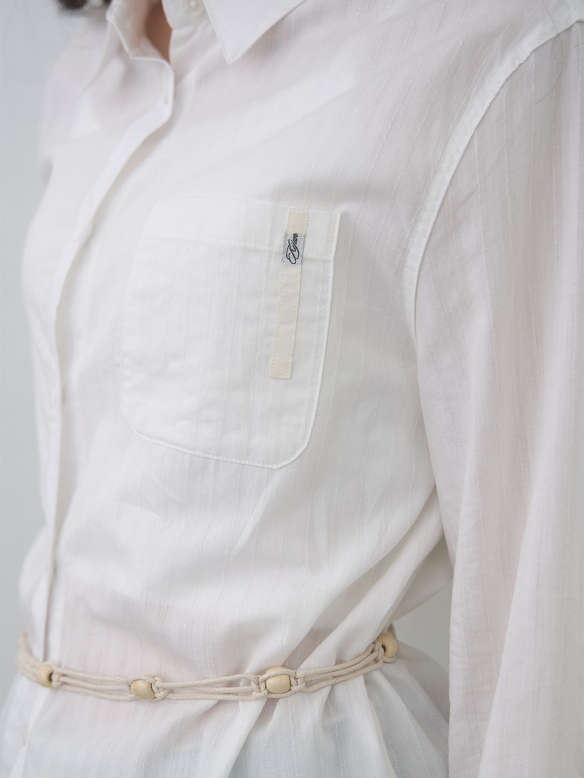 기준(KIJUN) Pure Essence Cotton Shirt Off-White