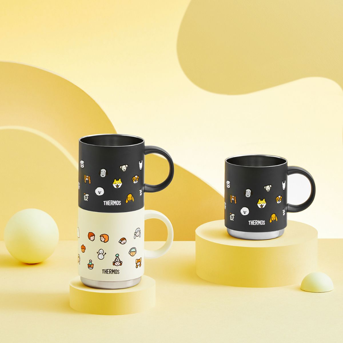 써모스(THERMOS) 보온보냉 제로퍼제로 스태킹 머그컵 JDS-350KC (350ml)