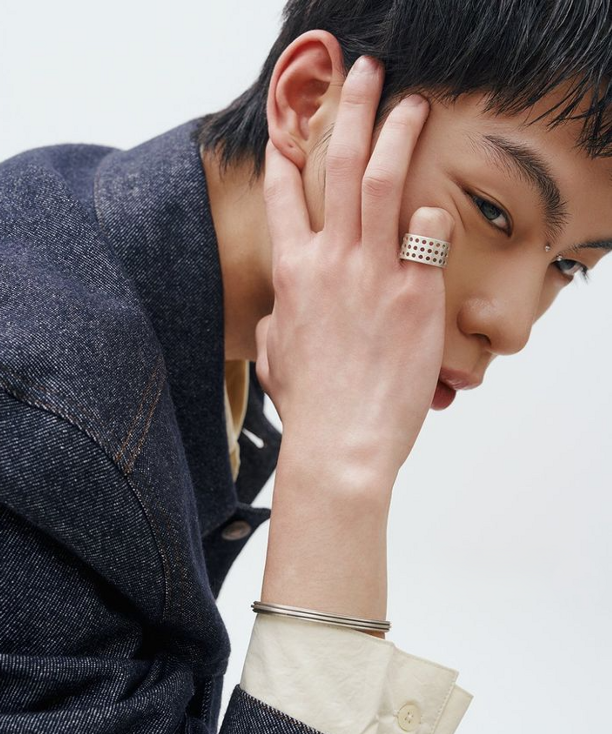 르네오브제(RENEOBJET) WIN CIRCLE RING [STERLING SILVER] 기하학 디자인 패턴 포인트 925 실버 반지