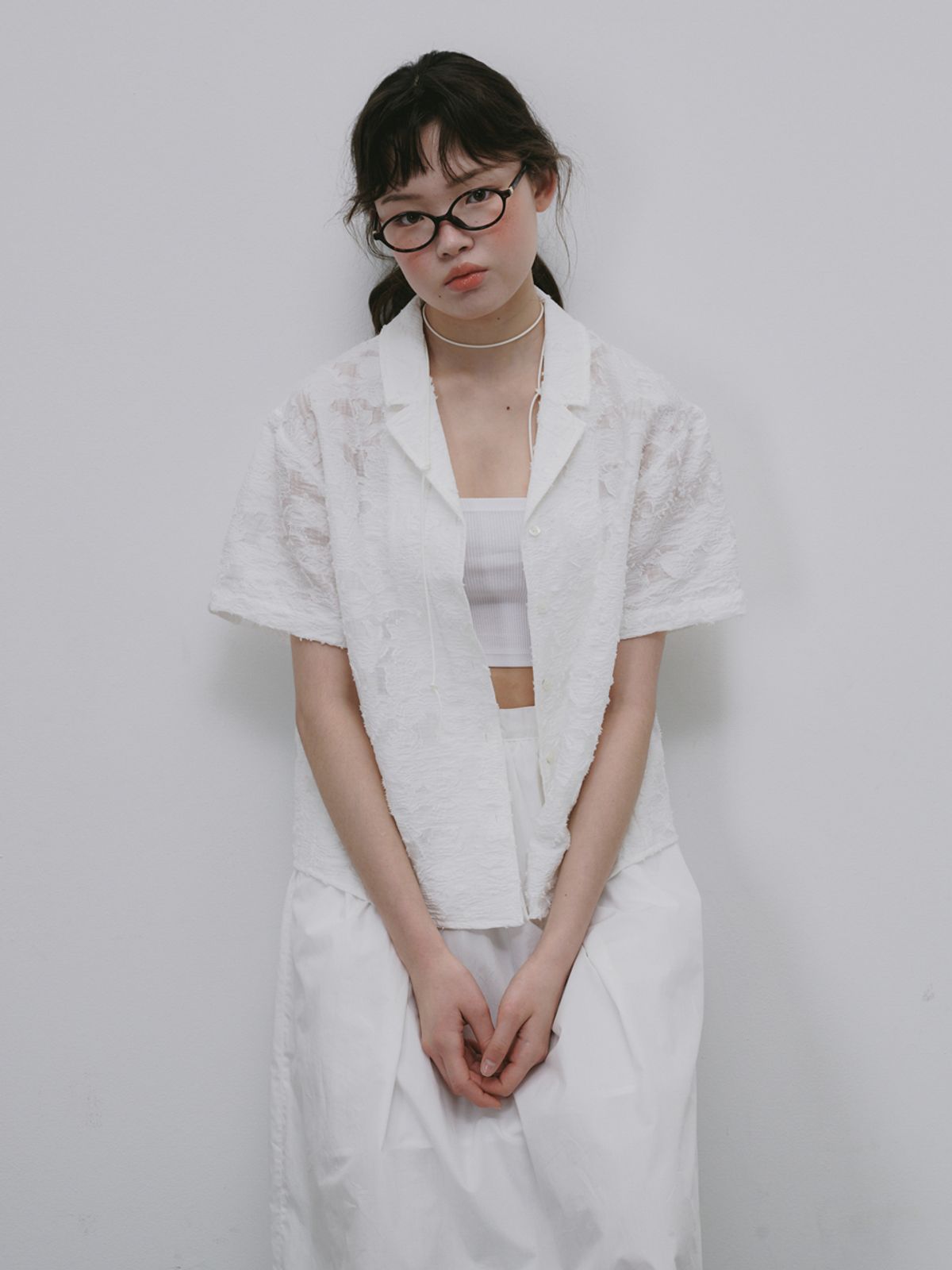 플라드주르(PLATDUJOUR) 플라워셔츠 (아이보리)