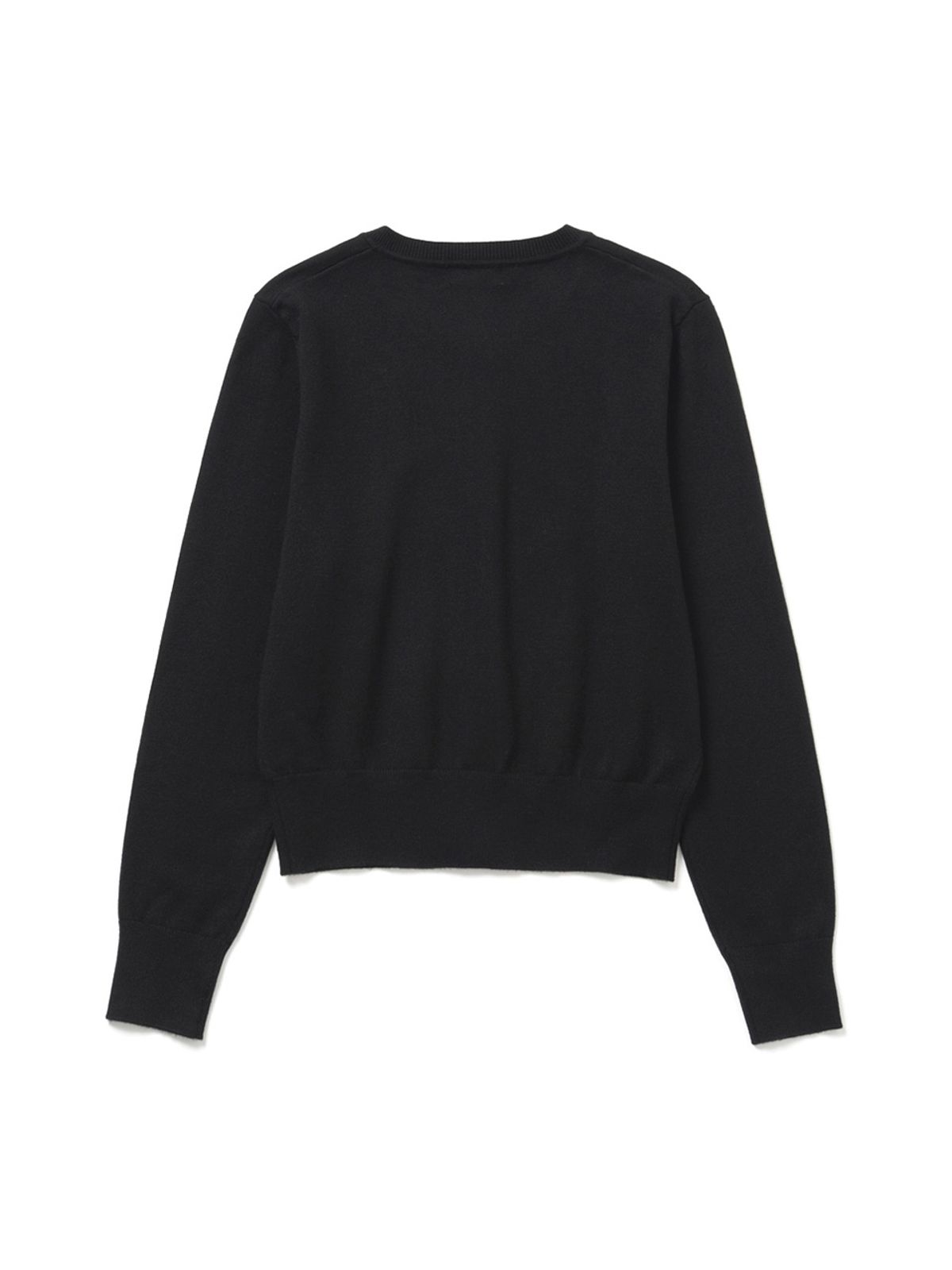 엑스오엑스(XOX) (우먼)에센셜 라운드 크롭 니트 가디건 [BLACK]