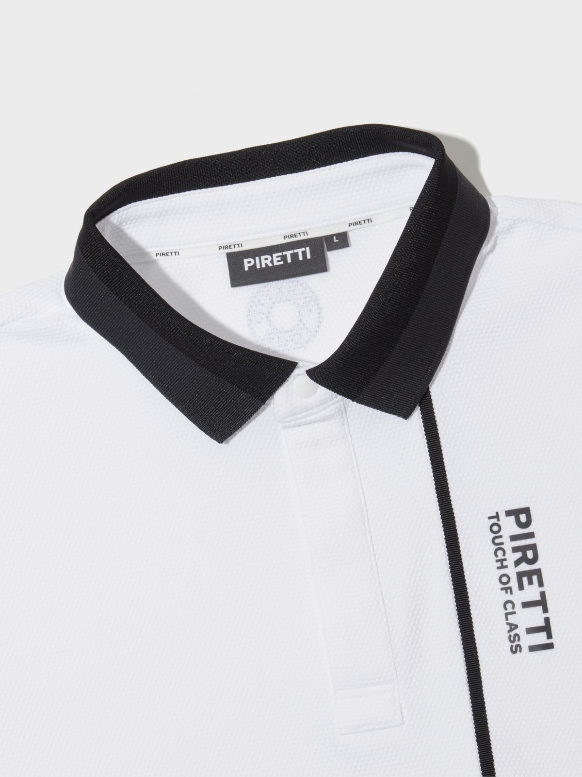 피레티(PIRETTI) 사보나 조직감 블루종 폴로 티셔츠 M_White