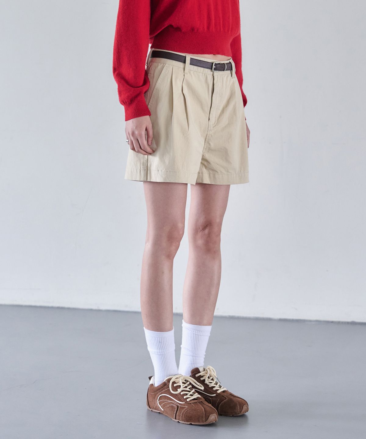 데케트 우먼(DECET WOMEN) 2Pleats Shorts DCWPT016Beige