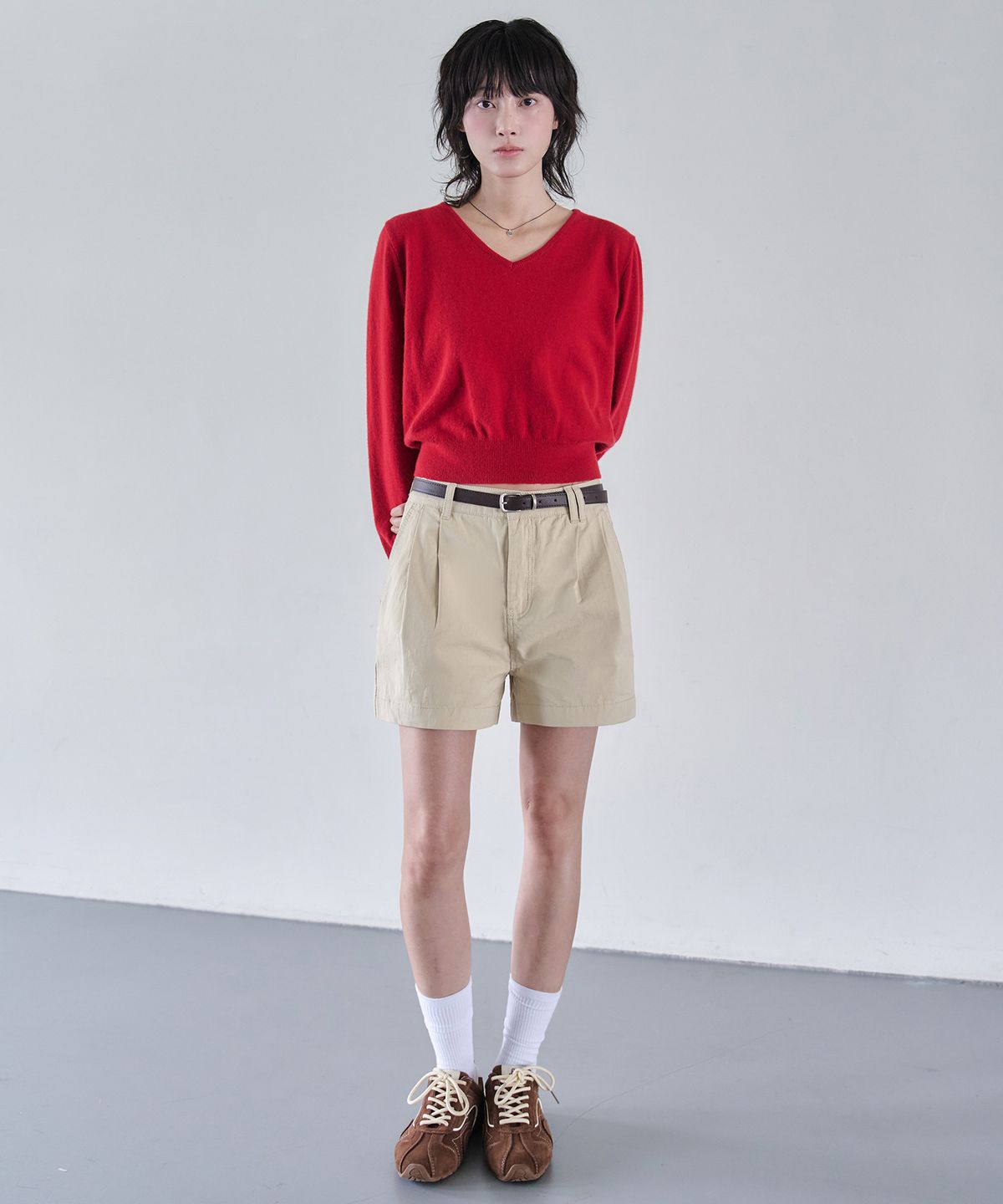 데케트 우먼(DECET WOMEN) 2Pleats Shorts DCWPT016Beige