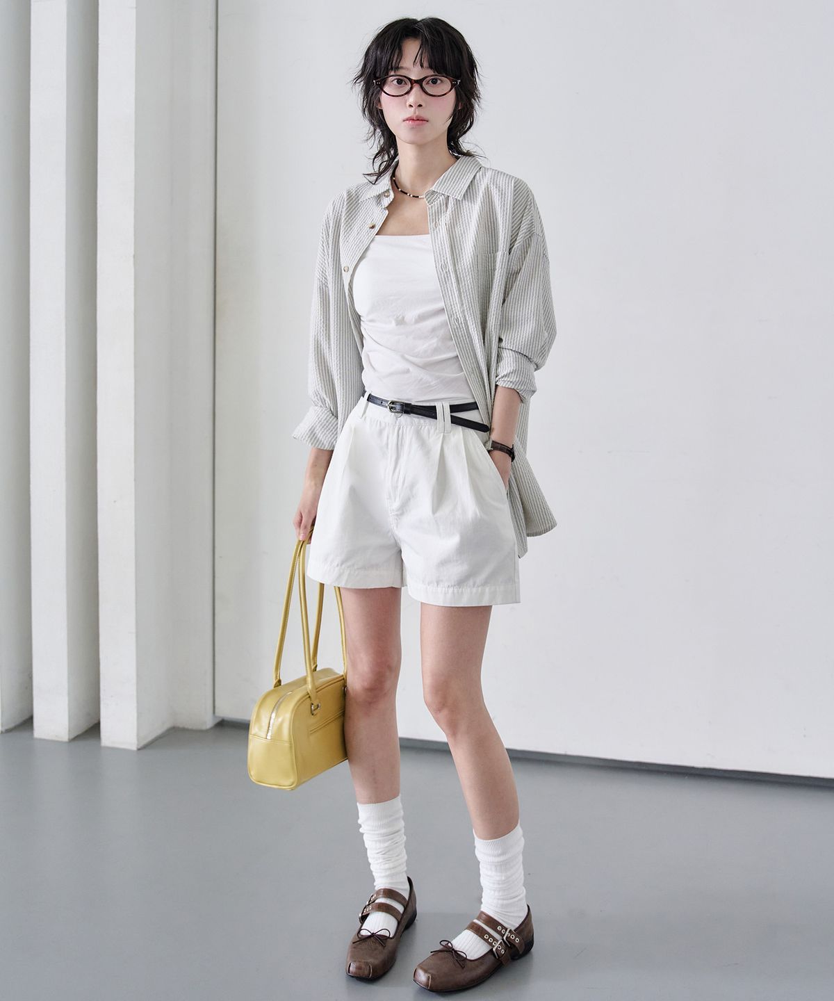 데케트 우먼(DECET WOMEN) 2Pleats Shorts DCWPT016Ivory