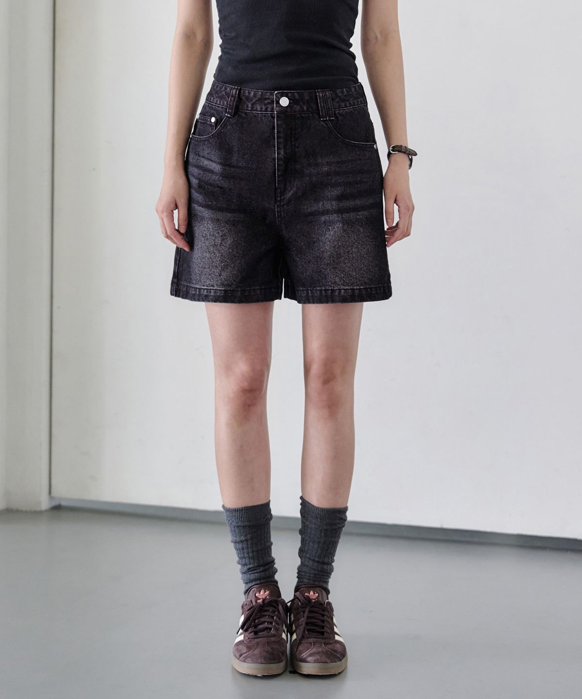 데케트 우먼(DECET WOMEN) Signature Denim Shorts DCWPT007BlackPink