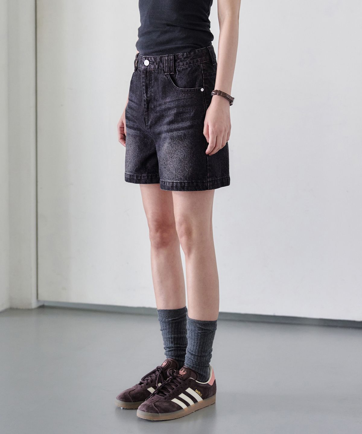 데케트 우먼(DECET WOMEN) Signature Denim Shorts DCWPT007BlackPink