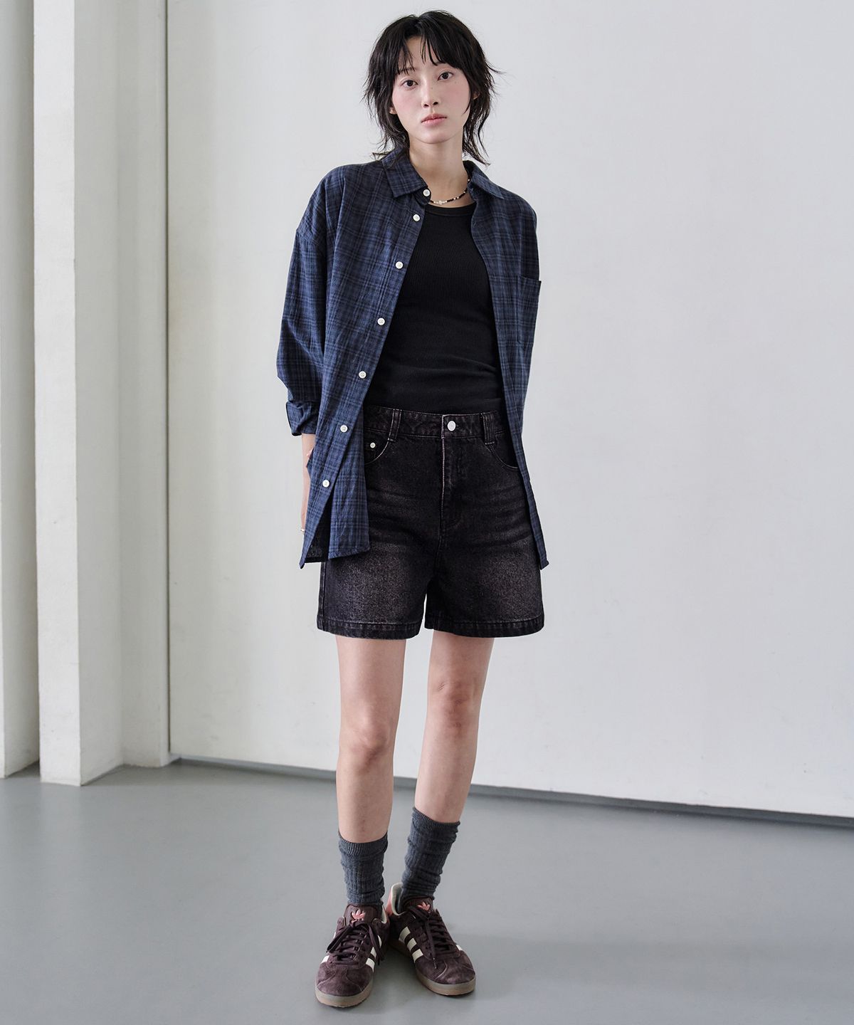 데케트 우먼(DECET WOMEN) Signature Denim Shorts DCWPT007BlackPink